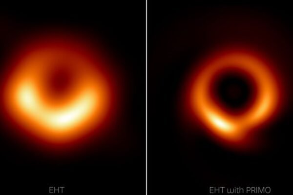 Fuzzy first photo of a black hole gets a sharp makeover